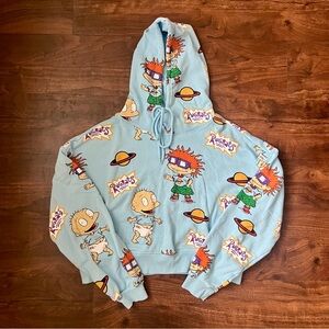 Nickelodeon Rugrats Cropped Hoodie Women’s Blue Size L